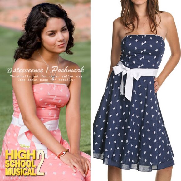 Guess Navy Strapless Dress ALT ASO Gabriella Montez - Picture 2 of 8